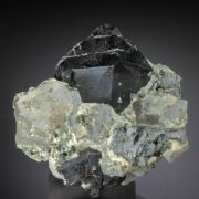 Cassiterite on Quartz w. Chlorite