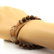 Super Seven (Melody's Stone) from Brazil + wood Bracelet 8 mm Beads.