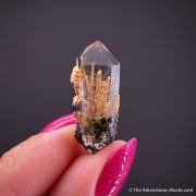 Rutile in Quartz, on Hematite