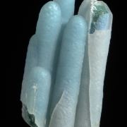 Chrysocolla stalactites - coated by Quartz