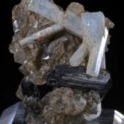 Beryl var. Aquamarine with Schorl and Quartz 