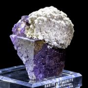 Huge Elmwood Barite Ball on Fluorite