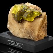 Large Sulphur Crystals on Aragonite
