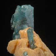 Fluorapatite -large etched crystal in Calcite