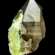 Opal var. hyalite, smoky quartz