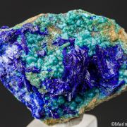 Azurite with Chrysocolla after Libethenite