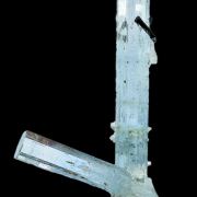 Beryl var. aquamarine, tourmaline