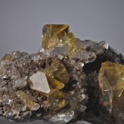 Golden Barite with Calcite