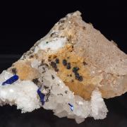 Azurite with Calcite and Quartz