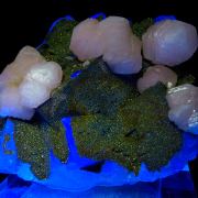 Fluorite, pyrite, calcite