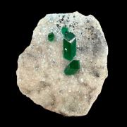 Dioptase, calcite