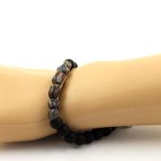 Pietersite from USA + Matte Black Onyx Bracelet 8 mm Beads.