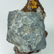 Galena with Cerussite, Quartz and Dolomite (variety Fe-bearing dolomite)