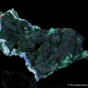 Malachite after Azurite, Plancheite