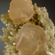 Prehnite crystals on Diopside