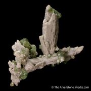 Quartz with Andradite var. Demantoid (Garnet)