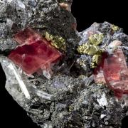 Sweet Home Rhodochrosite, Pyrite & Quartz on Tetrahedrite