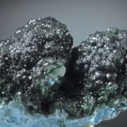 Malachite crystals on Chrysocolla