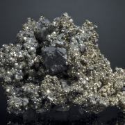 Stannite with Zinkenite on Pyrite