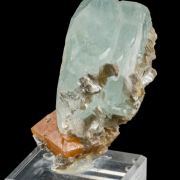 Beryl var. Aquamarine on Scheelite with Muscovite