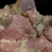 Rhodochrosite with Fluorite and Quartz