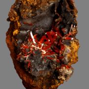 Crocoite on Goethite