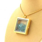 Raw Paraiba Apatite necklace.