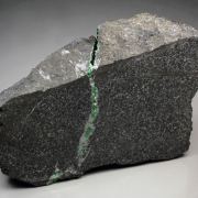 GARNET var. UVAROVITE, CALCITE