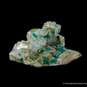 Calcite with Dioptase and Duftite
