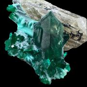 Dioptase, cerussite GREAT COMBO
