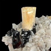 Beryl var. goshenite, tourmaline, quartz