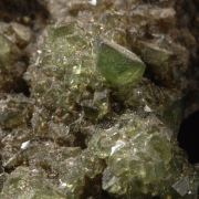 Ludlamite - fine crystals with minor Chalcopyrite