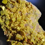 Autunite - fine crystals from type locale