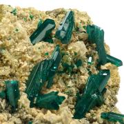 Dioptase, calcite