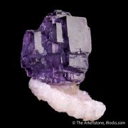 Fluorite on Calcite var. Manganoan