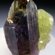 Prehnite on Tanzanite