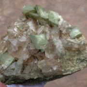 Orthoclase ( var. Adularia ) on Smoky Quartz with Gwindel Quartz