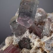 Elbaite with Lepidolite - multi color crystals