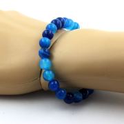 Blue banded Agate Bracelet 8 mm Beads.