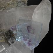 Fluorite on Quartz with Calcite