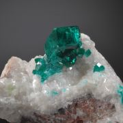 Dioptase on Calcite