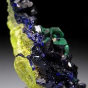 Azurite with Malachite after Azurite