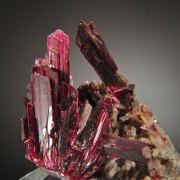 Erythrite- large free standing crystals on Quartz