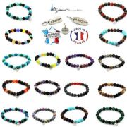 Lapis Lazuli from Pakistan + Hematite + wood 8 mm beads Bracelet.