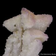 Quartz ps. after Calcite and Stibnite, Fluorite