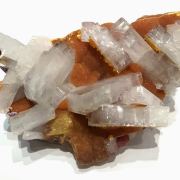 Barite with Realgar on Orpiment