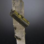 Epidote  (doubly terminated) on Quartz (doubly terminated)