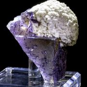 Huge Elmwood Barite Ball on Fluorite