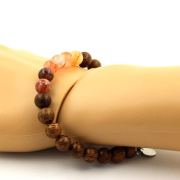 Hematoid Quartz from Madagascar + wood Bracelet 8 mm Beads.