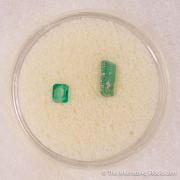 Beryl var. Emerald, Beryl var. Aquamarine, Quartz var. Smoky, Rutile (Rough & Cut set)